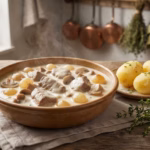 Blanquette de Veau – telecí v bílé smetanové omáčce