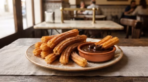 Churros con Chocolate – smažené těsto s čokoládou