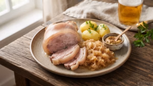 Eisbein mit Sauerkraut – stinco di maiale brasato con crauti