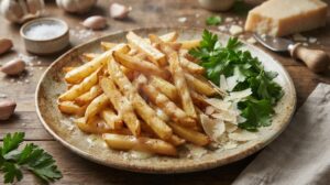 Patatine fritte con aglio e parmigiano
