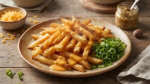 Hranolky s omáčkou cheddar
