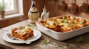 Lasagne alla Bolognese – vrstvené těstoviny s ragù alla bolognese, bešamelem a sýrem