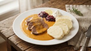 Carne de res checa en salsa de crema – Versión veraniega