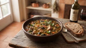 Ribollita – hustá toskánská polévka z chleba, fazolí a zeleniny