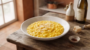 Risotto alla Milanese – krémové milánské rizoto se šafránem a Parmigiano Reggiano