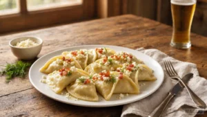 Potato dumplings stuffed with sheep’s milk cheese