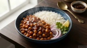 Chana Masala – cizrna dušená v pikantní omáčce z rajčat, cibule a aromatického koření