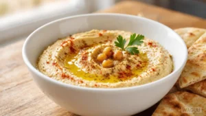 Hummus – Creamy spread made from chickpeas, tahini, lemon juice, garlic, and olive oil, popular in Eastern Mediterranean cuisines.