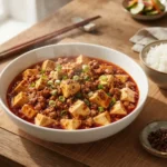 Mapo Tofu – tofu v pikantní sečuánské omáčce s mletým masem, chilli a sečuánským pepřem