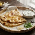 Naan – tradiční indický plochý chléb pečený při vysoké teplotě v tandooru