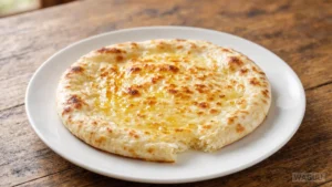 Naan – měkký indický chléb z kynutého těsta, tradičně pečený v peci tandoor; podává se jako příloha ke kari, často potřený máslem nebo ghí.