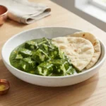 Palak Paneer – indický sýr paneer v jemně kořeněném špenátovém základu
