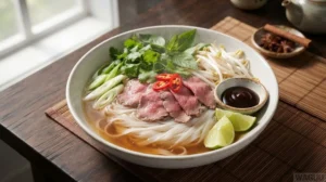 Phở Bò – hovězí nudlová polévka s badyánem, skořicí a opáleným zázvorem