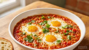 Shakshuka – A dish widespread in North Africa and the Middle East, where eggs are poached in a spiced tomato sauce with peppers and onions.