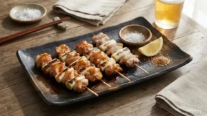Yakitori – grilované kuřecí špízy připravované nad žárem a potírané tare omáčkou nebo ochucené solí